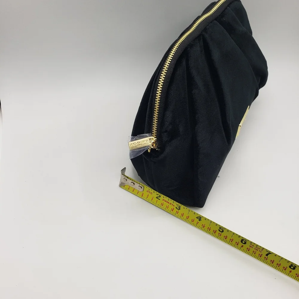 Dolce & Gabbana Black Velvet Pouch Cosmetic Makeup Bag